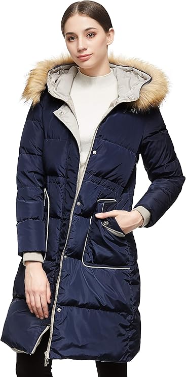 orolay 女式冬季休闲中长款连帽羽绒服